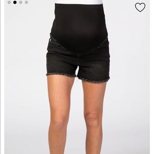 Pinkblush black fringe hem denim shorts sz S